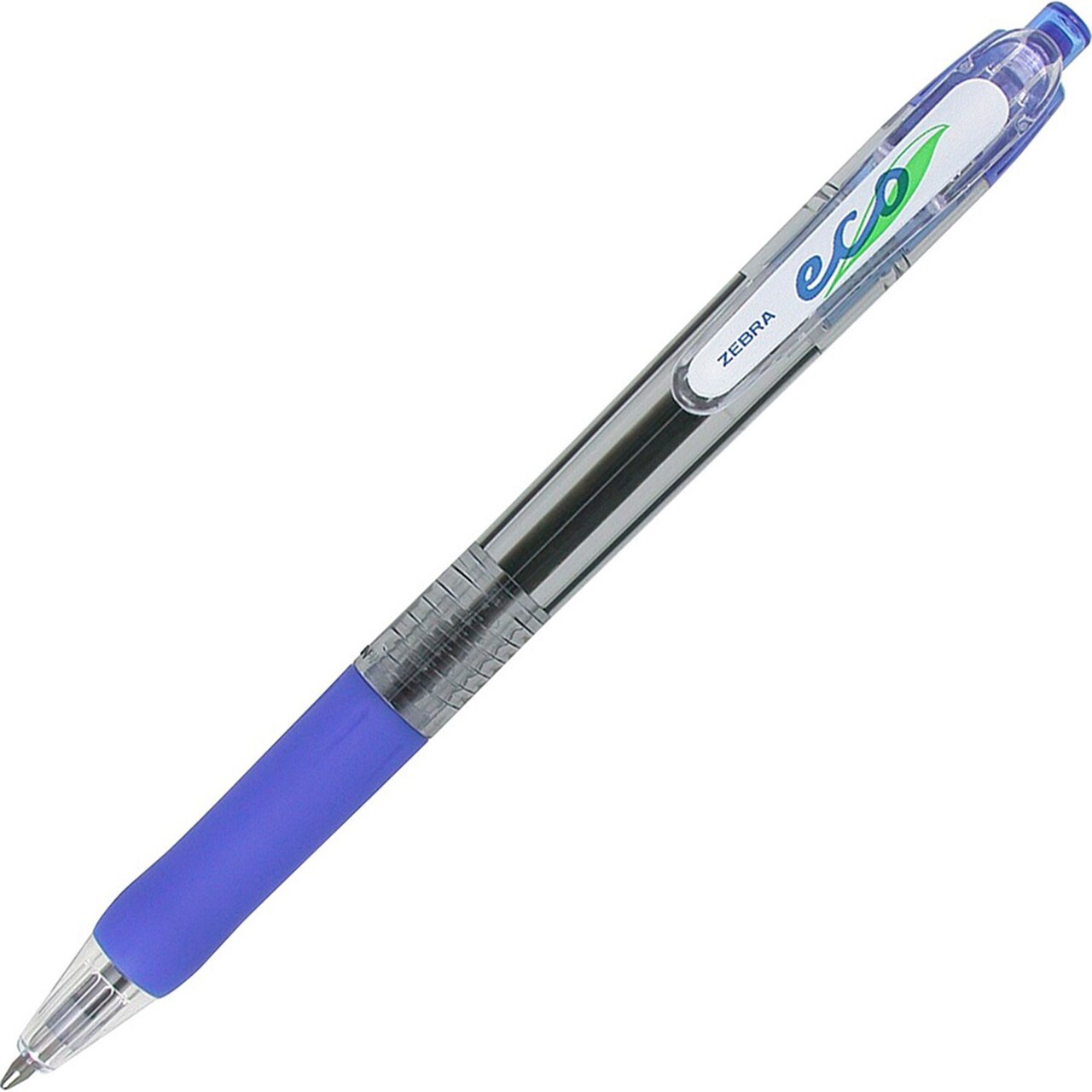 Zebra Pen ECO Jimnie Clip Retractable Ballpoint Pen 1mm Blue Ink Translucent Blue Barrel Dozen